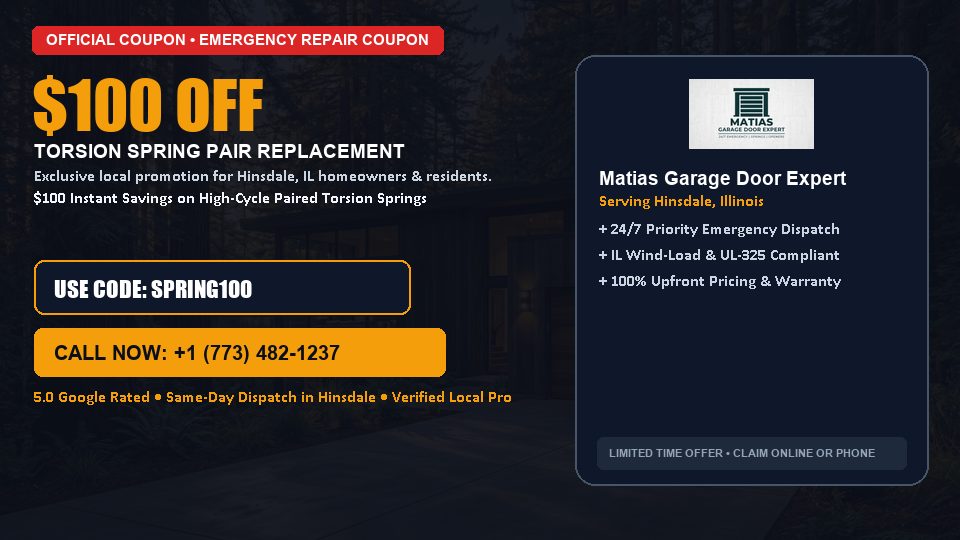 Matias Garage Door Expert $100 OFF Dual Torsion Spring Replacement