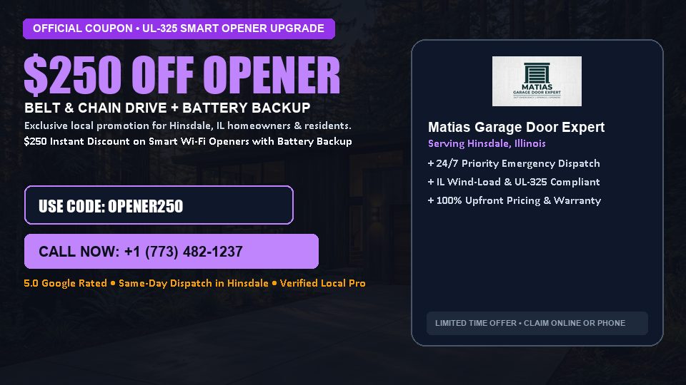 Matias Garage Door Expert $250 OFF Premium LiftMaster Opener Installation