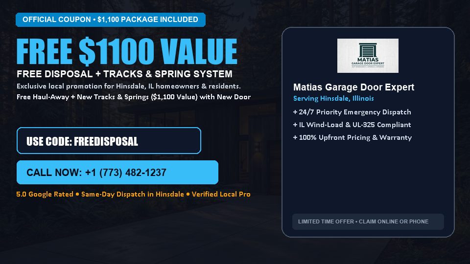 Matias Garage Door Expert FREE Haul-Away & Heavy-Duty Tracks with New Door in Hinsdale, IL